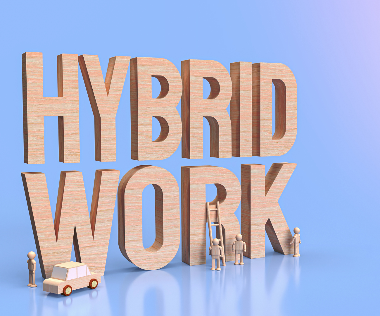 Hybrid work sign 